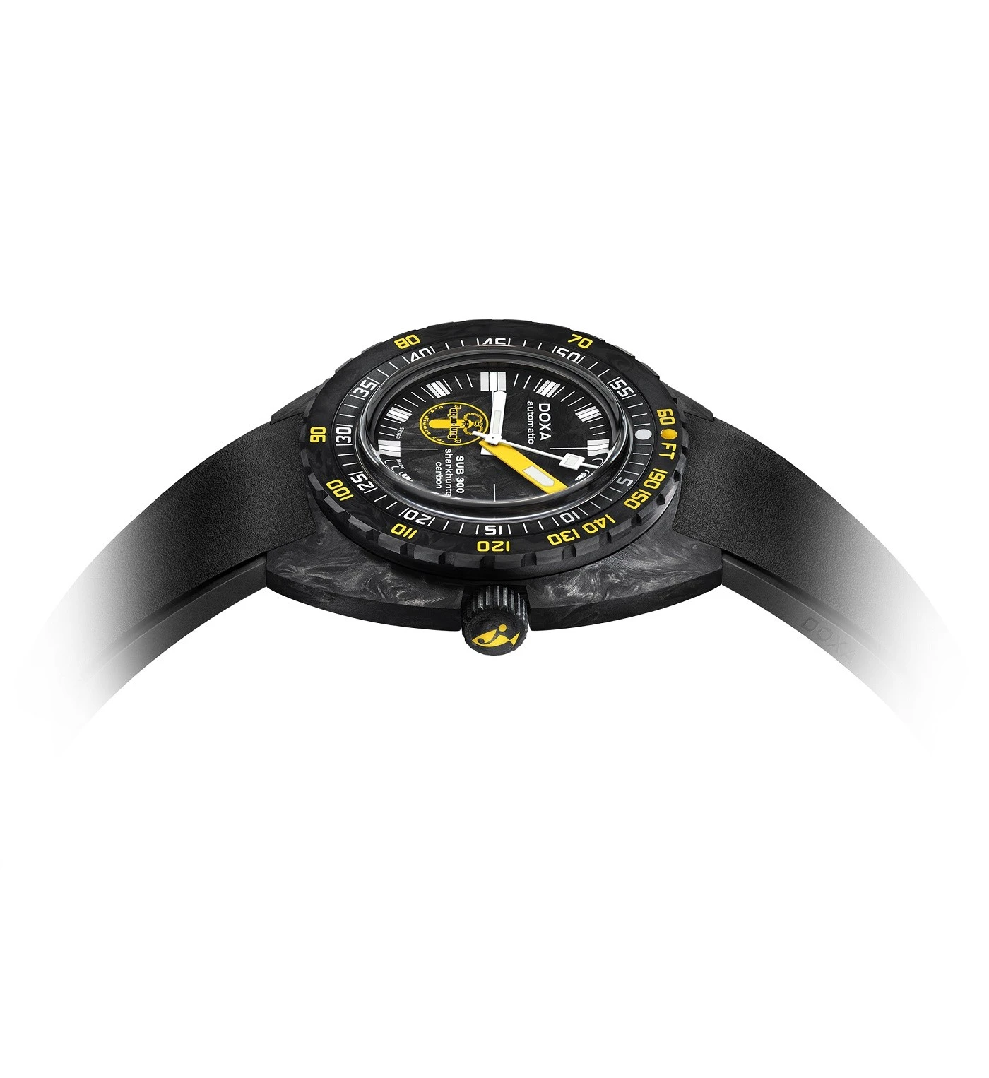 DOXA SUB 300 Carbon Aqua Lung US Divers Edition Sharkhunter Diver COSC Chronometer 822.70.101AQL.20, zdjęcie 3 z 8